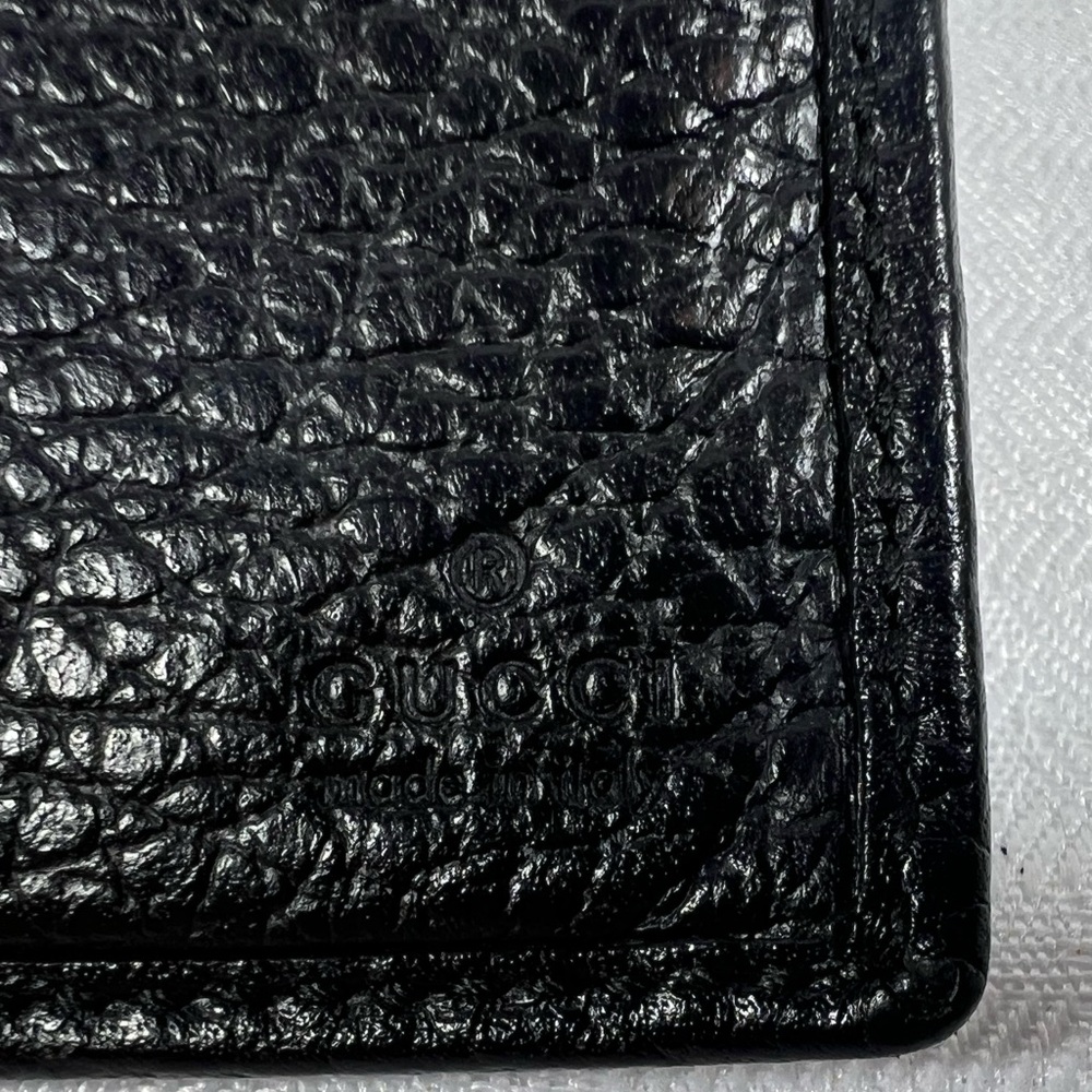 Gucci Pebbled Leather Continental Wallet Black Made in Italy - Picture 12 of 14